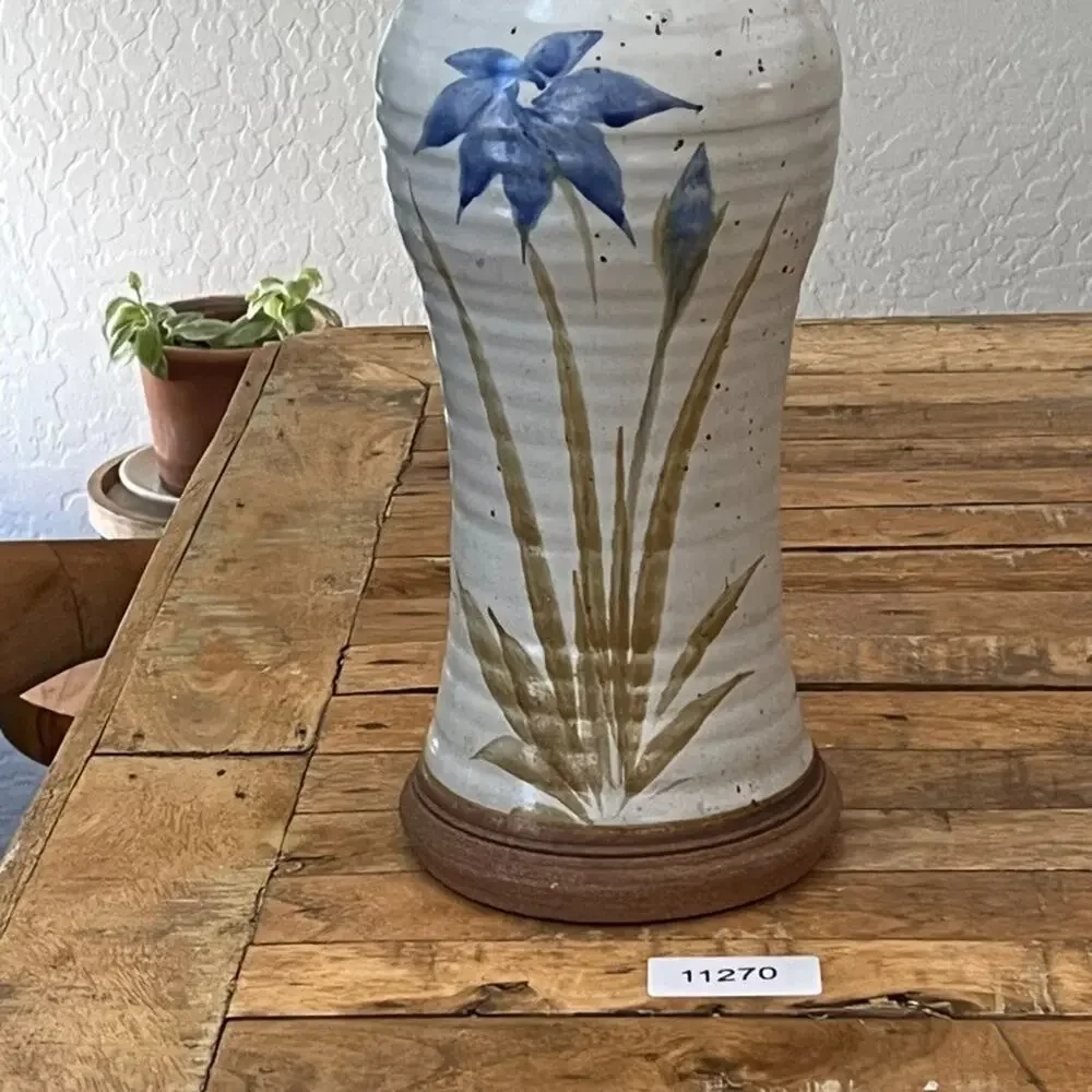 Studio Art Pottery Stoneware Vase 12.5